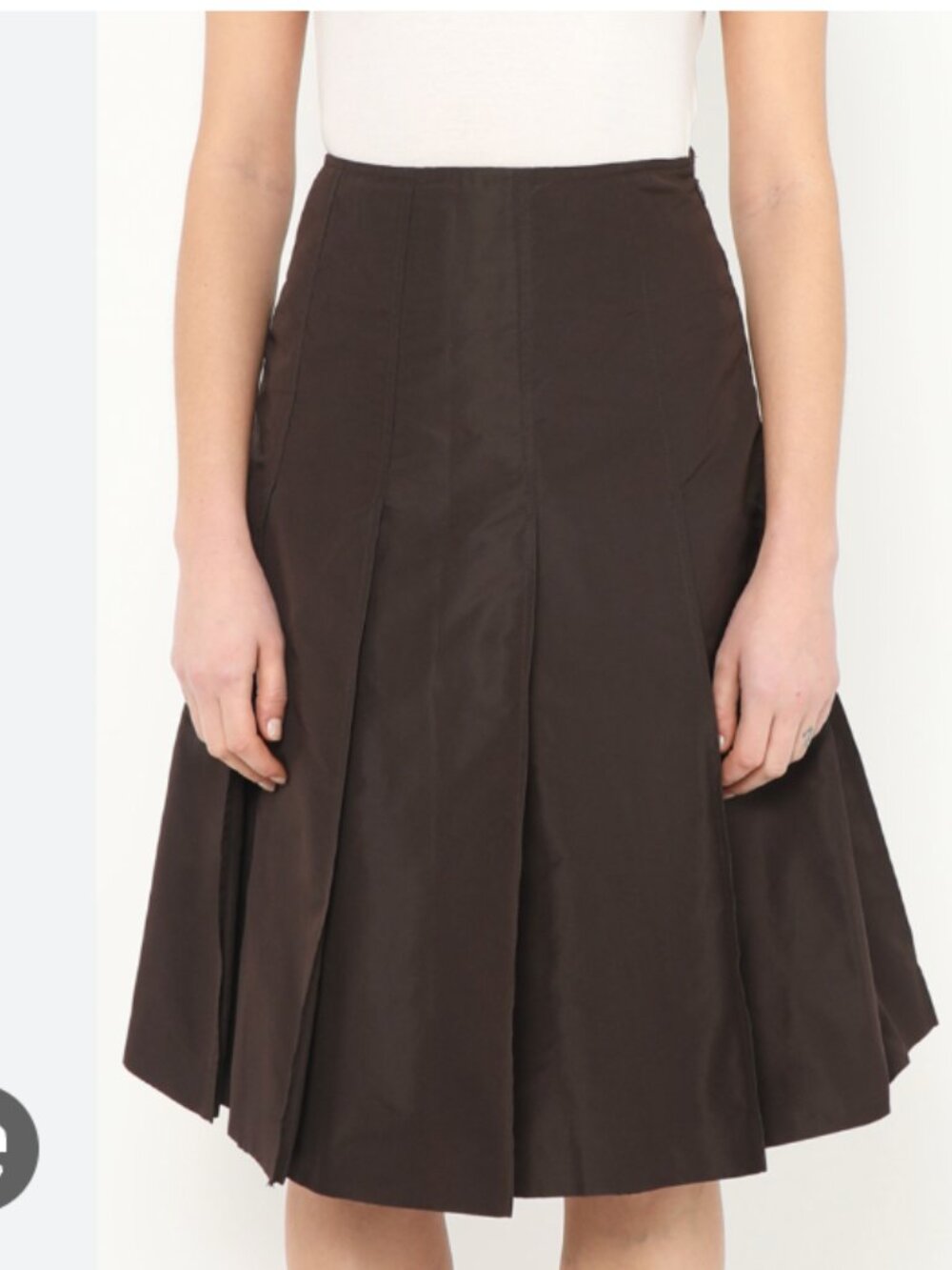 Marni Pleated Skirt olive green brown wool 2